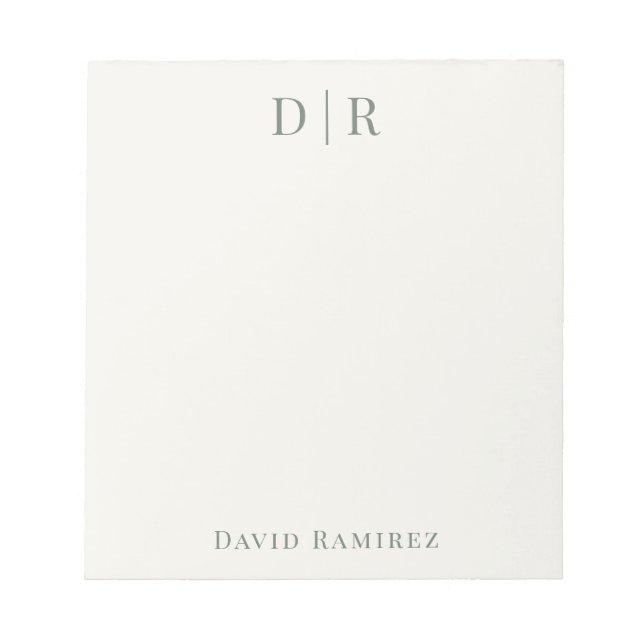 Monogram Personalized Add your own Name Minimal Notepad (Front)