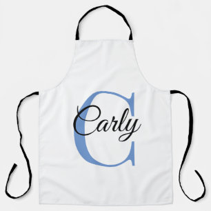 Monogram Personalized Custom Apron - Periwinkle