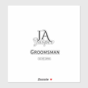 Monogram personalized groomsman best man name date