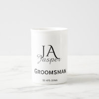Monogram personalized groomsman best man name date