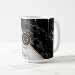 Monogram personalized Letter Marble Coffee Mug