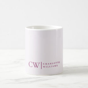 Monogram Personalized Pink Initial And Name Mug