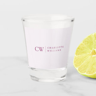 Monogram Personalized Pink Name Shot Glass