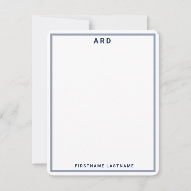 MONOGRAM PERSONALIZED PREPPY STATIONARY THANK YOU CARD (Front)
