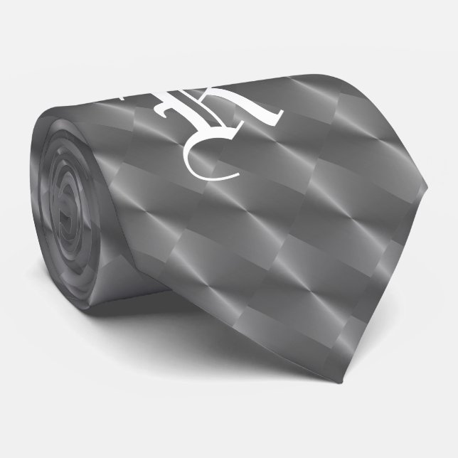 MONOGRAM PEWTER TIE (Rolled)