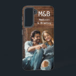 Monogram Photo Couple Wood Personalised Name Samsung Galaxy Case<br><div class="desc">Monogram Photo Couple Wood Personalised Name Samsung Galaxy Cases features your favourite photo with your personalised names and monogram on a wooden accent. Perfect as a gift for husband or boyfriend for birthday,  Christmas,  Valentine's Day,  anniversary and more. Designed by ©Evco Studio www.zazzle.com/store/evcostudio</div>