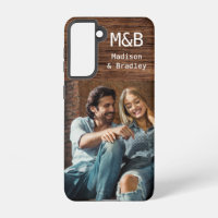 Monogram Photo Couple Wood Personalised Name