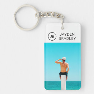Monogram Photo Custom Photo Personalised Name Key Ring