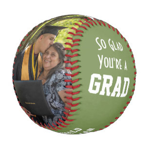 Monogram Photo GLAD YOU'RE A GRAD Graduation Baseball