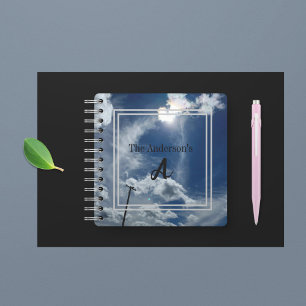 Monogram Photo Light blue cloudy Sky with Sundog Notebook