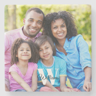 Monogram Photo Stone Coaster