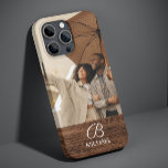 Monogram Photo Wood Grain Timber Personalised Name iPhone 13 Case<br><div class="desc">Monogram Photo Wood Grain Timber Personalised Name iPhone Cases features your favourite photo with your personalised name and monogram on a wooden accent. Personalise by editing the text in the text boxes provided. Designed by ©Evco Studio www.zazzle.com/store/evcostudio</div>