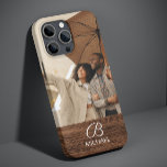 Monogram Photo Wood Grain Timber Personalised Name iPhone 13 Case<br><div class="desc">Monogram Photo Wood Grain Timber Personalised Name iPhone Cases features your favourite photo with your personalised name and monogram on a wooden accent. Personalise by editing the text in the text boxes provided. Designed by ©Evco Studio www.zazzle.com/store/evcostudio</div>