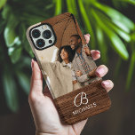 Monogram Photo Wood Grain Timber Personalised Name iPhone 16 Pro Max Case<br><div class="desc">Monogram Photo Wood Grain Timber Personalised Name iPhone 16 Pro Max Cases features your favourite photo with your personalised name and monogram on a wooden accent. Personalise by editing the text in the text boxes provided. Designed by ©Evco Studio www.zazzle.com/store/evcostudio</div>