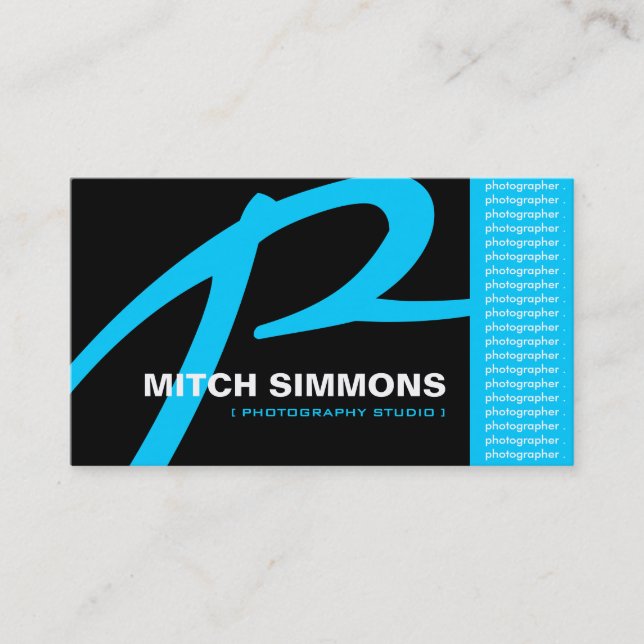 Monogram Photographer Business Cards (Front)