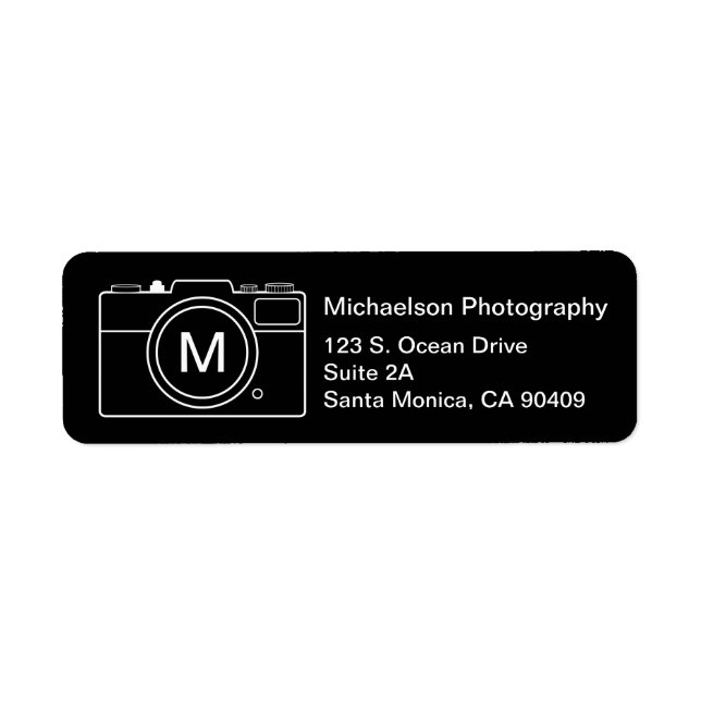 Monogram Photography Return Address Labels (Front)