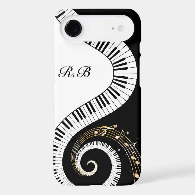 Monogram Piano Keys and  Musical Notes (Back)