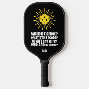Monogram Pickleball Funny Typography Pickleball Paddle