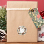 Monogram Pinecone Winter Wreath  Merry Christmas Classic Round Sticker<br><div class="desc">Celebrate the season with our Monogram Pinecone  Winter Wreath Christmas Design. Featuring a stylish,  earthy sage green and pinecone wreath and customisable monogram,  this card blends bohemian charm with festive elegance. Perfect for adding a personal touch to your holiday greetings.</div>
