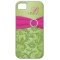 Monogram Pink and Green Damask iPhone 5 Vibe