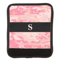 Monogram Pink and Peach Camo Camouflage Black