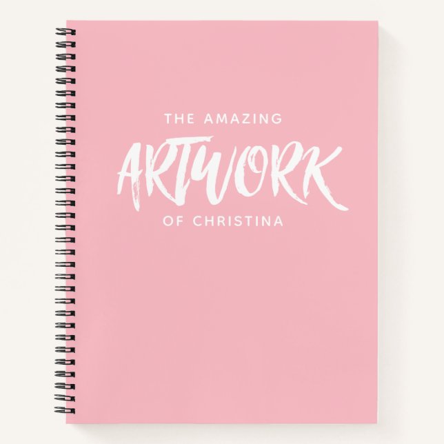 Monogram Pink Artist Sketchbook Notebook (Front)
