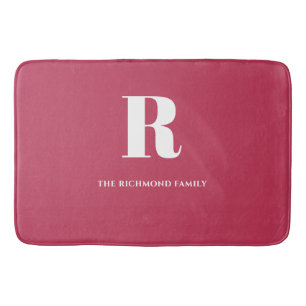 Monogram Pink Bath Mat