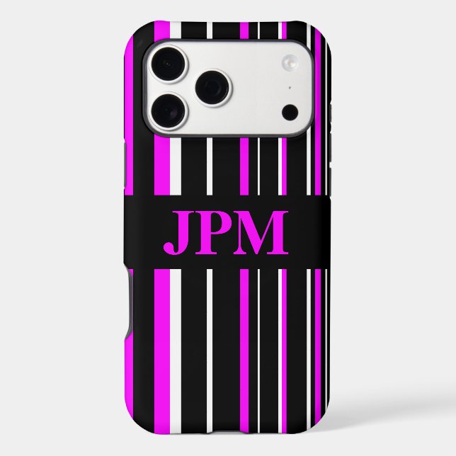 Monogram Pink, Black Barcode Stripe (Back)