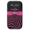 Monogram Pink, Black Glitter Zebra Galaxy S3