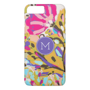 Monogram   Pink Boho Floral I iPhone 8 Plus/7 Plus Case