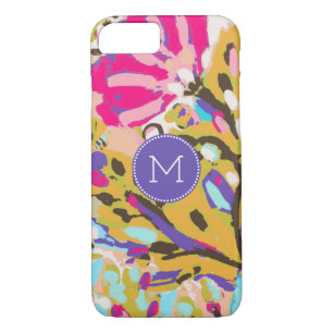 Monogram   Pink Boho Floral I iPhone 8/7 Case