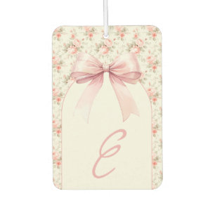Monogram Pink Bow Coquette Car Air Freshener