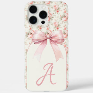 Monogram Pink Bow Coquette iPhone 16 Pro Max Case