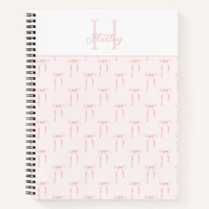Monogram Pink Bow Notebook
