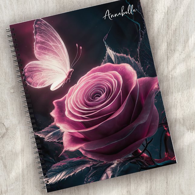 Monogram Pink Butterfly Notebook (Creator Uploaded)
