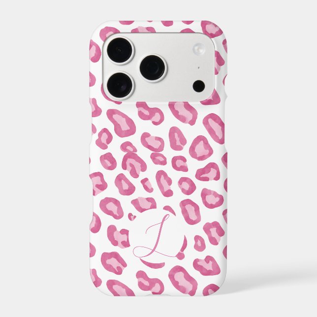 Monogram Pink Cheetah Print iPhone 17 Pro Case  (Back)
