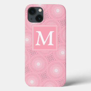 Monogram pink circles pattern Case-Mate iPhone cas 13 Case