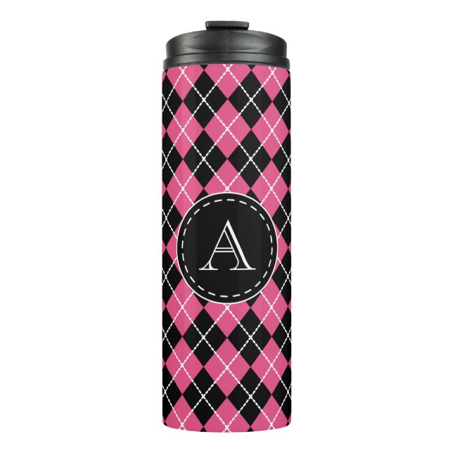 Monogram Pink Coffee Tumbler (Front)