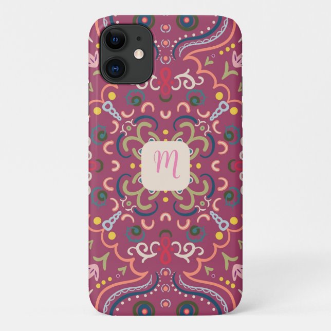 Monogram Pink & Colourful  Case-Mate iPhone Case (Back)