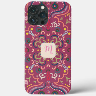 Monogram Pink & Colourful  iPhone 13 Pro Max Case