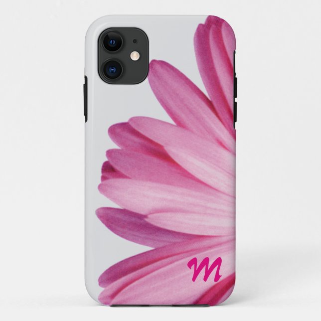 Monogram Pink Daisy Petals - Super Cute Case-Mate iPhone Case (Back)