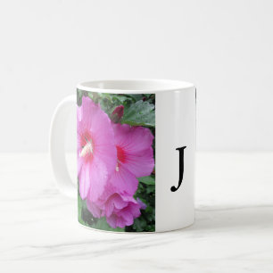 Monogram Pink Floral Photography  Coffee Mug