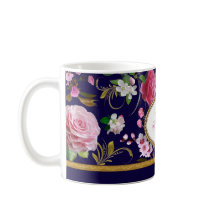 Monogram Pink Flowers