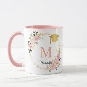 Monogram Pink Girls Graduation  Mug