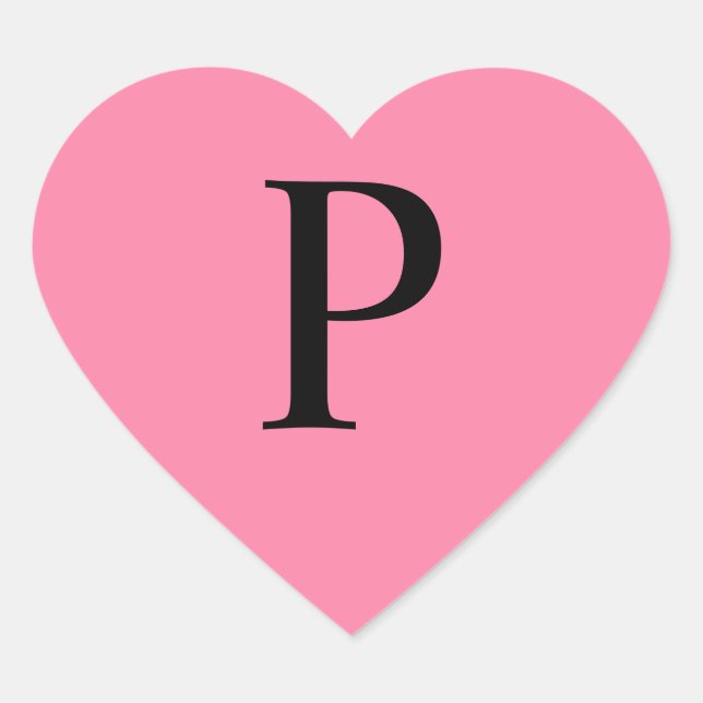Monogram Pink Heart Sticker (Front)