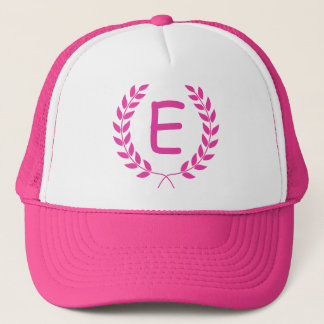 Monogram Pink Laurel Wreath hat create your own