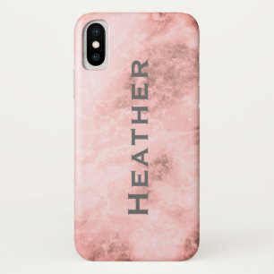 Monogram Pink Marble Background iPhone X Case