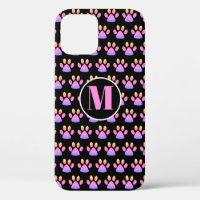 Monogram Pink Paw Print