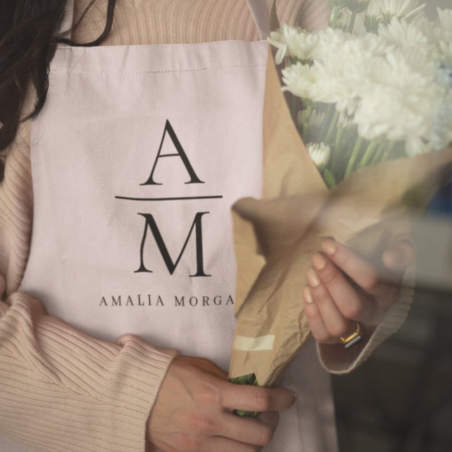 Monogram Pink Personalised Apron (Creator Uploaded)