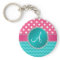 Monogram pink polka dots turquoise chevron sparkle